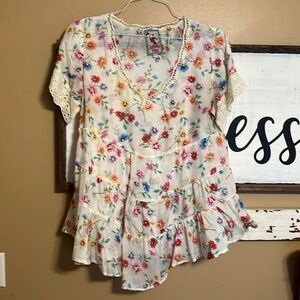 Johnny Was Floral Blouse Top